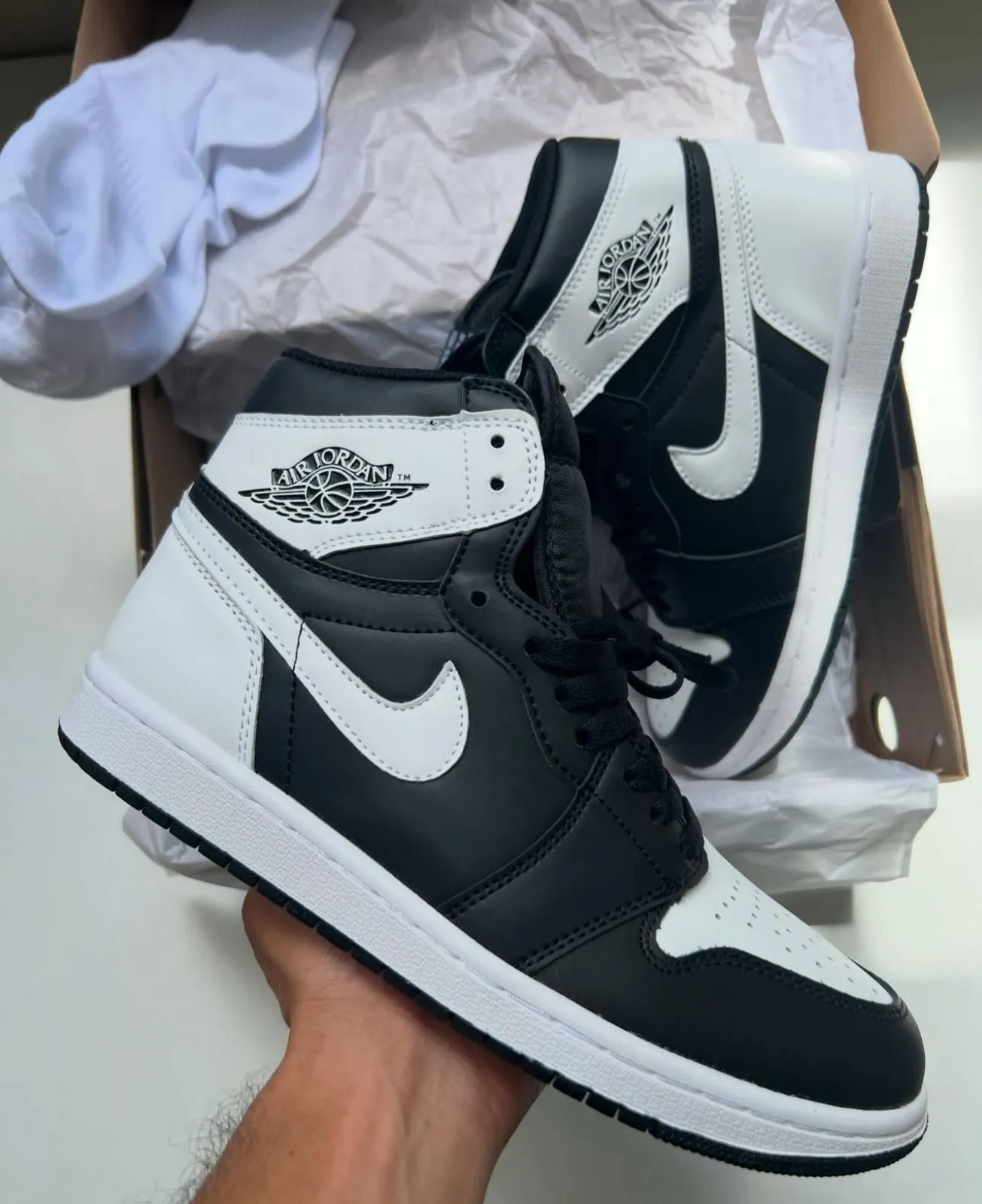 Nike Air Jordan 1 High OG Black White Semi UA Shoes