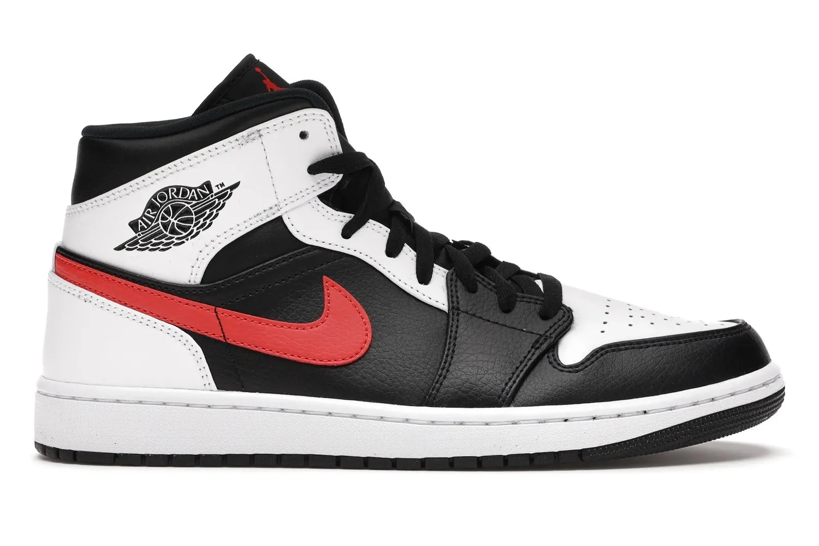 Nike Air Jordan 1 Mid Black Chile Red White Shoes