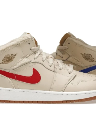 Nike Air Jordan 1 Mid Fleece Pearl White Shoes