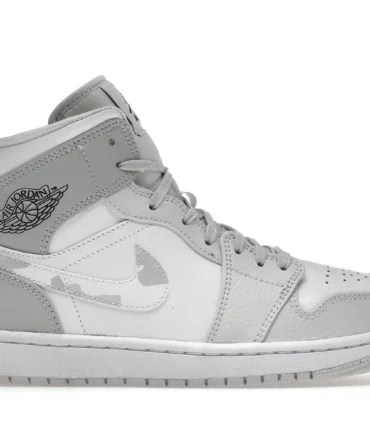 Nike Air Jordan 1 Mid Grey Camo Shoes