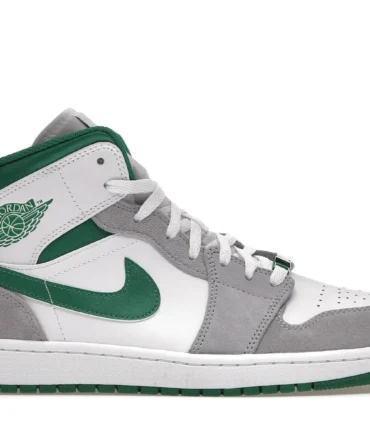 Nike Air Jordan 1 Mid Grey Green Shoes