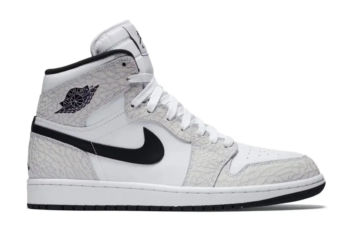 Nike Air Jordan 1 Retro White Elephant Print Shoes