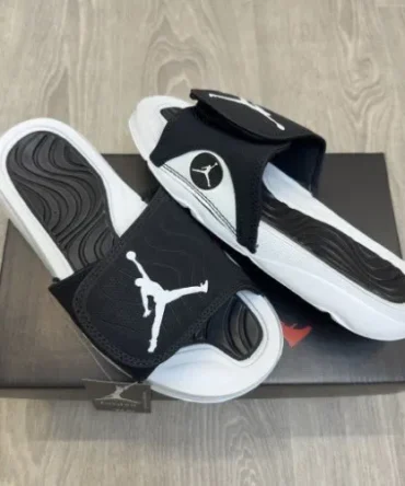 Nike Air Jordan Hydro 4 White Black Flip-Flop