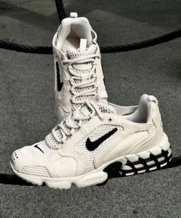 Nike Air Zoom Spiridon Cage 2 X Stussy Fossil With OG Box  Shoes