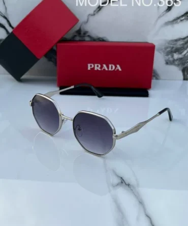 Prada 363 Silver Black Sunglasses