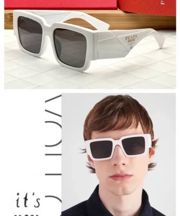 Prada 95 White Black Sunglasses