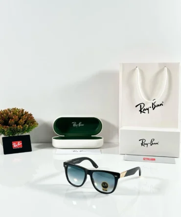 Rayban 2140 Gold Black Blue Glass Sunglasses