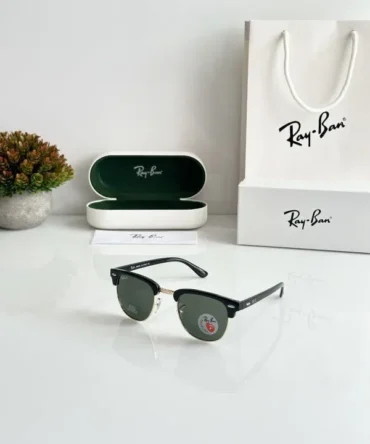 Rayban Clubmaster 3016 Gold Green Sunglasses