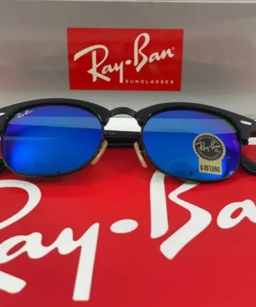 Rayban Clubmaster Black Aqua Sunglasses