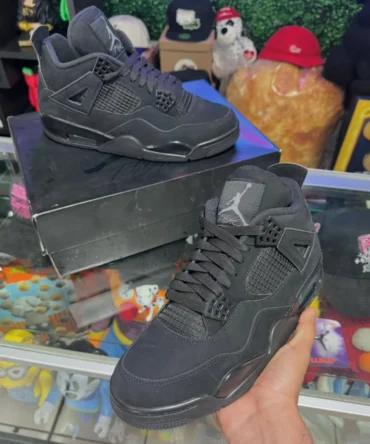 Semi UA Air Jordan Retro 4 Black Cat Shoes