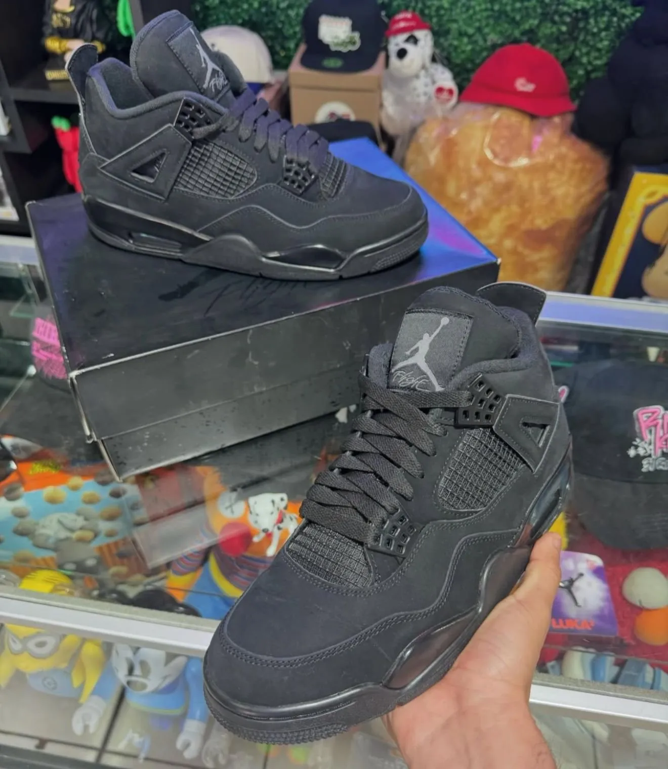 Semi UA Air Jordan Retro 4 Black Cat Shoes