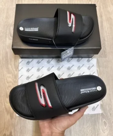 Skechers Hyper Burst S Logo Slide Black