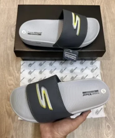 Skechers Hyper Burst S Logo Slide Gray