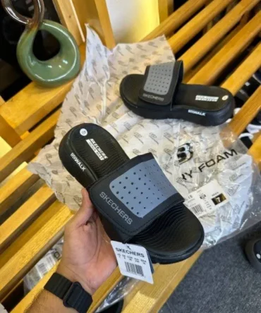 Skechers Slide Black Grey