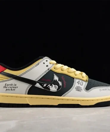 Stussy X Nike SB Dunk Low Beige Black Shoes