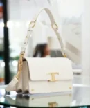 Tods T Timeless Shoulder Bag With OG Box & Dust Bag (White 661) Premium Bag