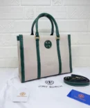 Tory Burch Blake Canvas Tote With Dust Bag TB608 Apricot Green Bag