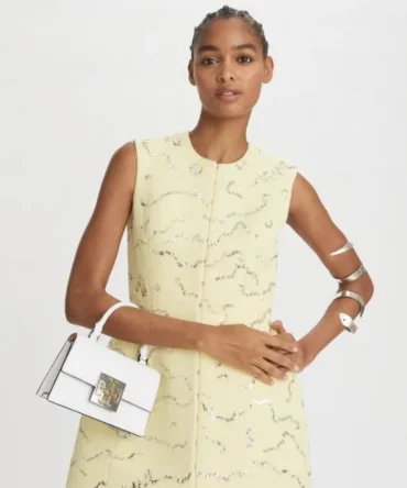 Tory Burch Bon Bon Spazzolato Mini Top Handle Bag Optic White Bag