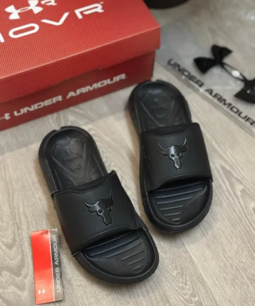 Under Armour Project Rock 3 All Black Premium Slides