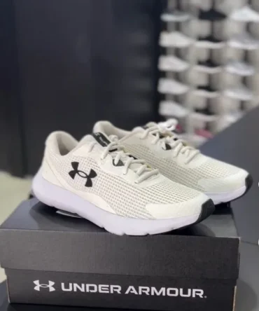 Under Armour Surge White Black Shoes