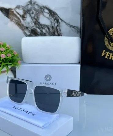 Versace 1101 White Black Sunglasses