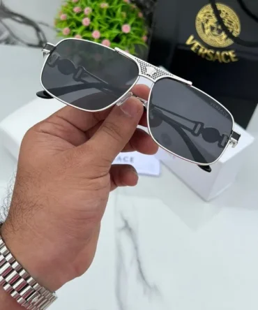 Versace 88040 Silver Black Sunglasses