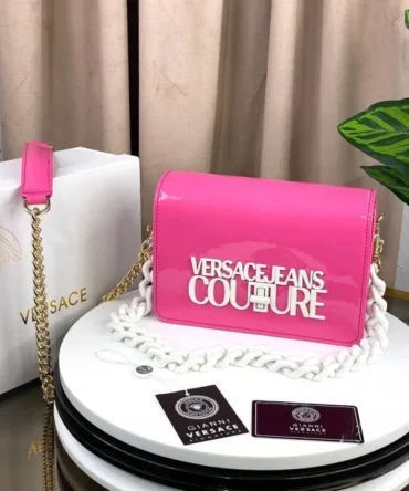 Versace Jeans Couture Structure Sling Bag With OG Box & Dust Bag (AV630 Pink)