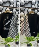 WELLDONE WD1 Graphic Mix Logo Printed Premium Black Sweater