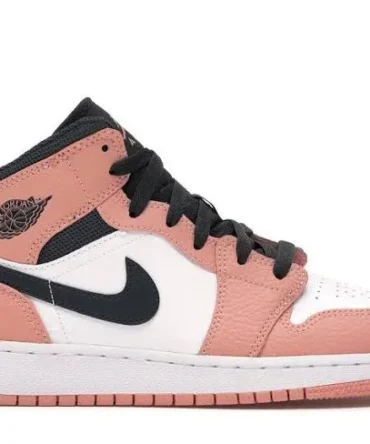 WMNS Nike Air Jordan Retro 1 Mid Pink Quartz Shoes