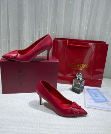 WMN Valentino Premium V-Logo Red Signature Slides