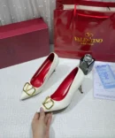 WMN Valentino Premium V-Logo White Signature Slides