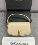 YSL Saint Laurent Voltaire Leather Shoulder Bag with Original Box & Dust Bag (83-1 Milk Tea)