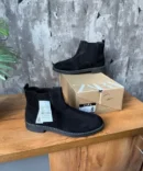 Zara Chelsea Boots Black Suede Shoes
