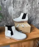 Zara Chelsea Boots Grey Suede Shoes