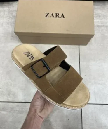 Zara Strap Suede Leather Premium Sandals Cream